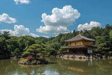 The Silver Pavilion of a Traditional Temple in Japan