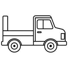 Pickup Truck Icon line art vector