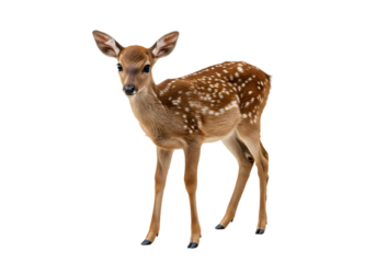 Fawn Young Deer Spotted Deer Wildlife Animal Isolated White Background isolated on transparent background