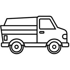 Pickup Truck Icon line art vector