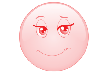 A stylized red egg with a mischievous face featuring glowing eyes and a subtle smile isolated on transparent background