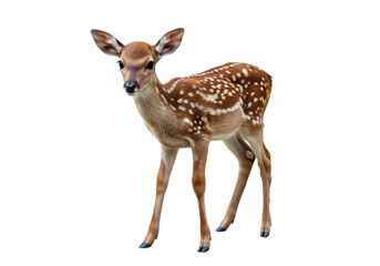 Fototapeta premium Axis Deer Fawn Isolated Wildlife Photography for Design Projects isolated on transparent background
