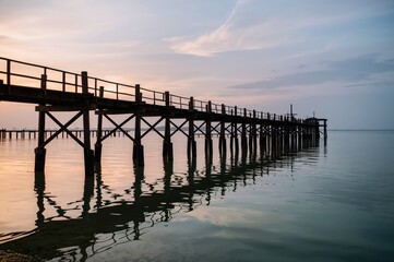 Fototapeta premium Historic Jomis Pier at Coastal Area in Southern Region