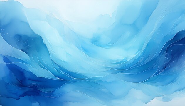 abstract light blue watercolor background with subtle brush strokes resembling flowing water smooth tranquil