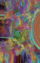 Abstract image for printing. Picture for modern interiors. The picture is painted by hand on a tablet. © neurostructure