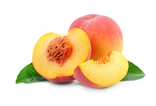 peach isolated on white background