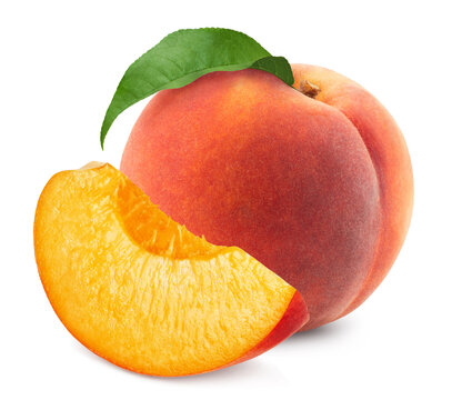 peach isolated on white background