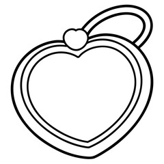Heart Charm Ring line art vector