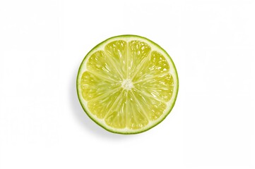 A juicy lime wedge isolated on a white background with a clipping path.