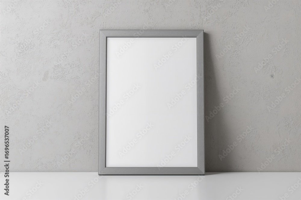 Aufkleber photo frame template with blank area for branding or promotional text. vertical frame positioned on 