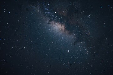 Fototapeta premium Stars of the Milky Way glowing in a blurry night sky
