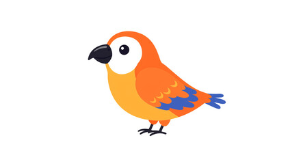 Fototapeta premium Cute vibrant parrot illustration avian animal tropical bird colorful exotic wildlife nature drawing art on transparent background