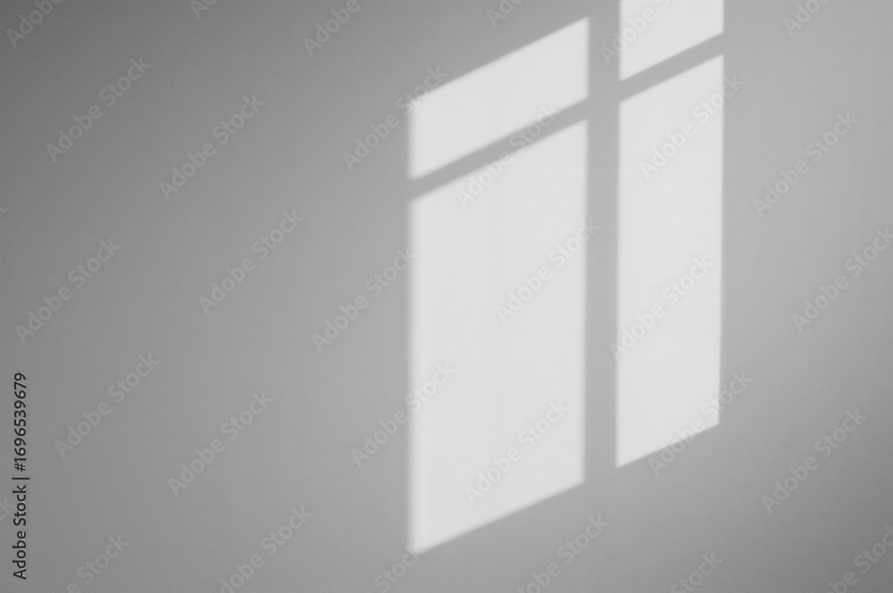 Poster abstract background with gray shadows and soft light blur on a white wall from a window