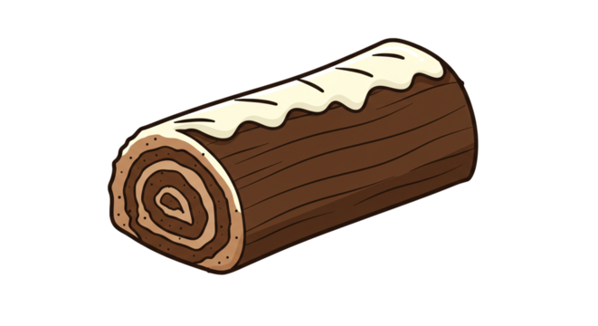 Delicious chocolate swiss roll cake dessert pastry sweet treat baked goods yummy indulgence confection delight on transparent background
