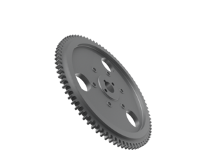 High-Resolution 3D Render of a Grey Metal Mechanical Gear: Essential Power Transmission Part with Intricate Design for Advanced Industrial Systems, Engineering, Modern Manufacturing Technology.