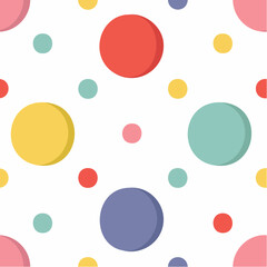 Colorful Polka Dot Pattern on White Background