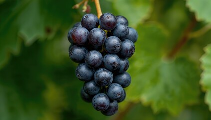 Fototapeta premium Lush dark purple grapes