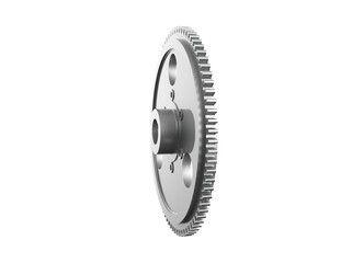 High-Resolution 3D Render of a Grey Metal Mechanical Gear: Essential Power Transmission Part with...