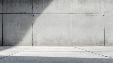 Concrete wall and floor with sunlight creating shadows in an indoor space.
