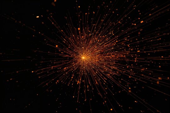 The essence of existence captivates deeply. Chains of tiny particles intertwine. Tiny fragments vie for dominance. Swift motion distorts matter into streaks or rays. Close-up view bl