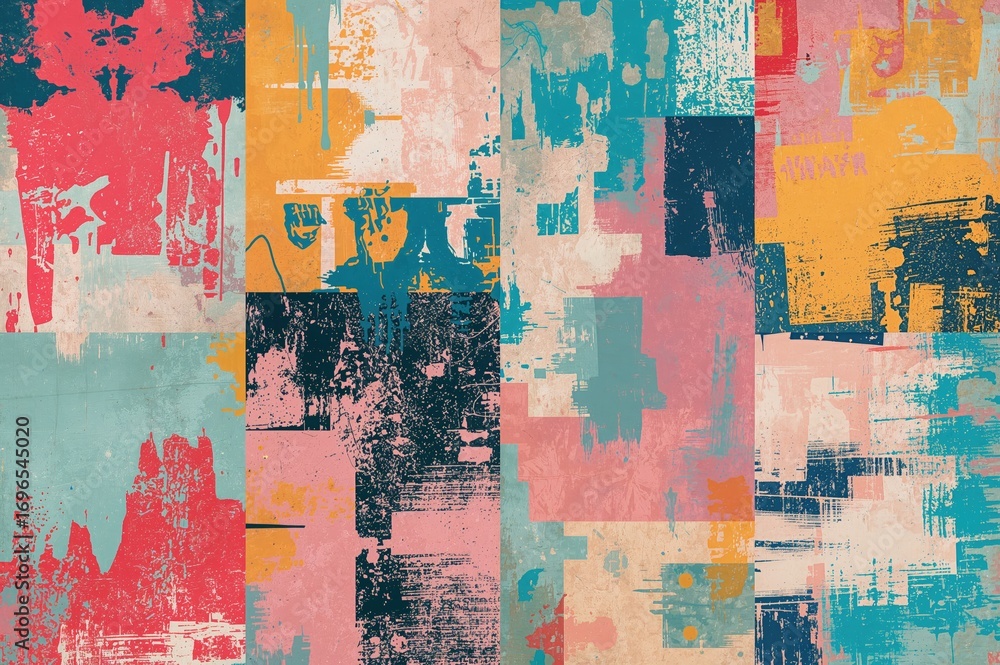 Poster colorful abstract pattern with textured design and light effects