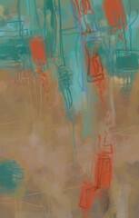 Abstract image for printing. Picture for modern interiors. The picture is painted by hand on a tablet. © neurostructure