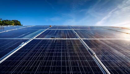 solar panel array a close up of a modern highly efficient solar panel array capturing the intricate details of the panels and their mounting system the image showcases the power of renewable energ