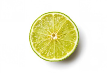 Half lime isolated on a plain white backdrop