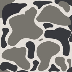 Classic gray camouflage pattern with black and dark green shapes, designed for military, hunting, tactical gear, fashion textile, and background use.