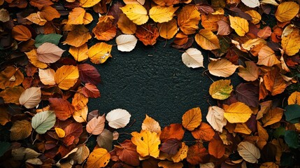 Autumn leaves border