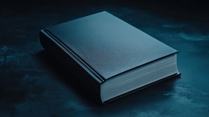 Closed book on dark blue background mockup