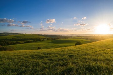 Obraz premium Scenery bathed in the glow of the late afternoon