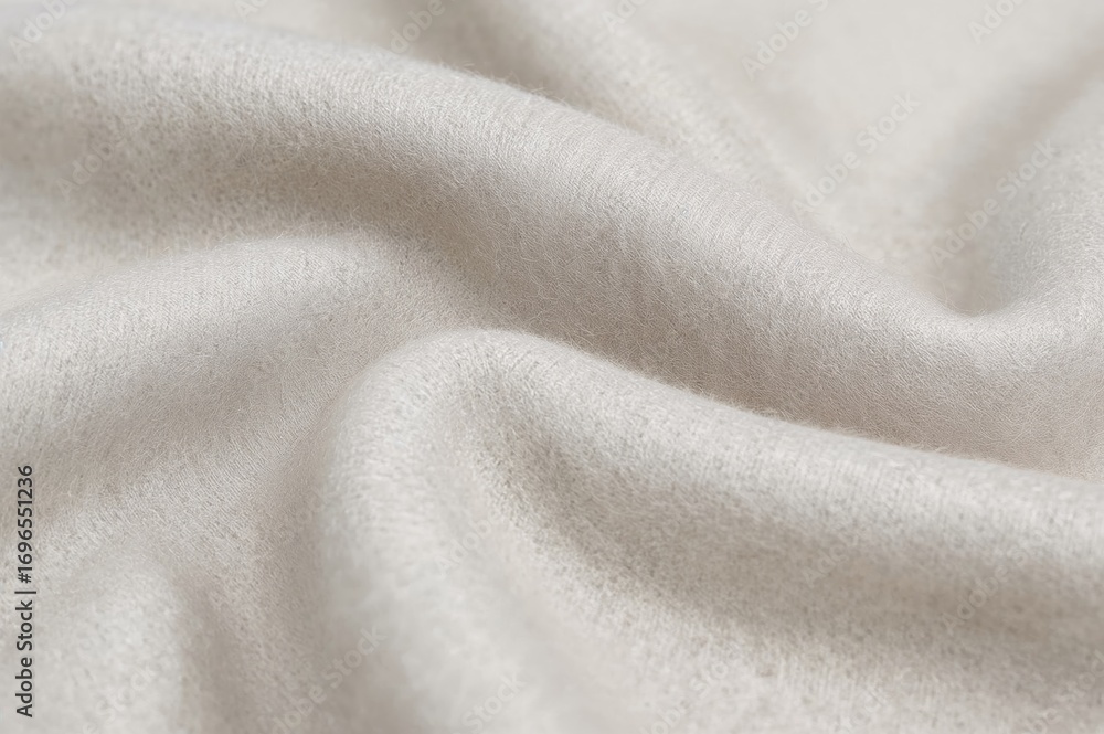 Poster soft light grey cashmere fabric with a luxurious feel and blurred backdrop featuring empty space