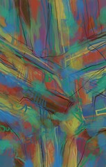 Abstract image for printing. Picture for modern interiors. The picture is painted by hand on a tablet. © neurostructure