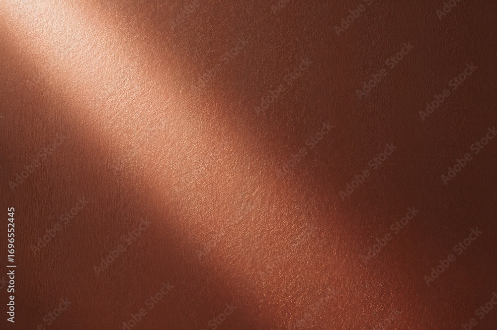 Poster illuminated bronze metallic surface with empty space, abstract textured backdrop