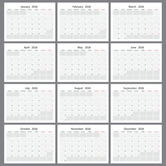 Minimalist 2026 Monthly Calendar With Clean and Simple Design Layout.