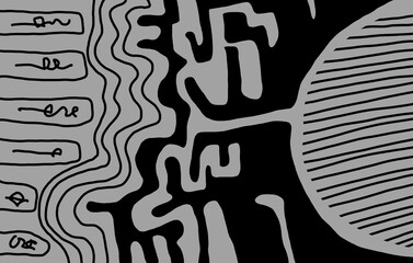 Minimal abstract image for printing. Picture for modern interiors. The picture is painted by hand on a tablet. © neurostructure