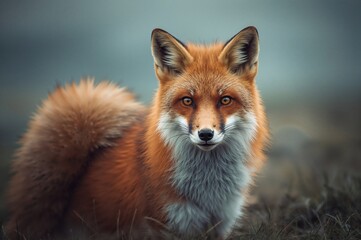 Fototapeta premium Red Fox Native to Japan (Vulpes Vulpes Japonica)