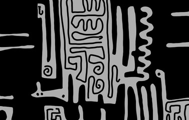 Minimal abstract image for printing. Picture for modern interiors. The picture is painted by hand on a tablet. © neurostructure