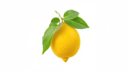 Citrus fruit with green leaves isolated on a white backdrop