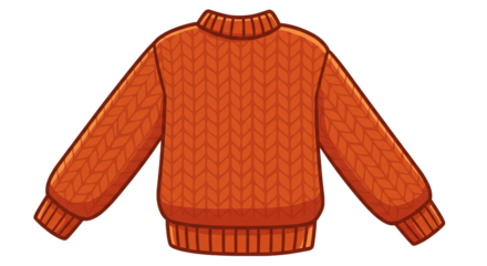 Autumnal knitwear apparel fashion garment sweater clothing texture pattern design style warm cozy season on transparent background