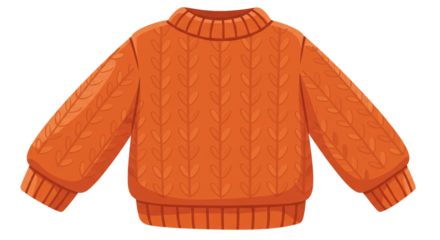 Cozy knit sweater fashion apparel clothing garment warm winter autumn style knitted texture sweater design on transparent background