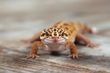 Macro close-up of a charming gecko lizard