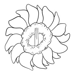 Cactus flowers black line 