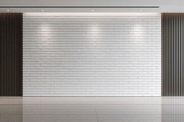 Contemporary white brick surface with ornamental accents