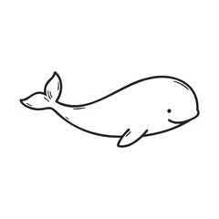 Fototapeta premium Happy whale illustration for childrens design or nursery decor