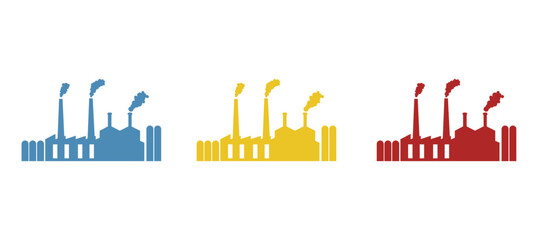 factory icon on white background, vector illustration