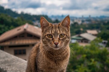 Obraz premium Indigenous feline from the island of Borneo