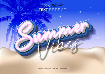 Summer Text Effect with beach background