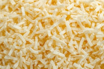 Fototapeta premium Close-up shot of finely shredded cheese as a backdrop